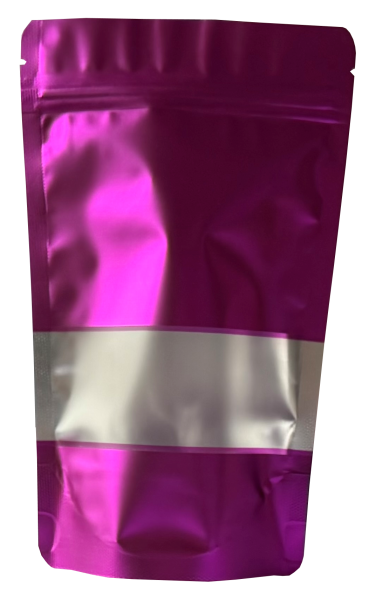 Uzaviratelný ZIP sáček Doypack | lesklý fialový  | s okénkem