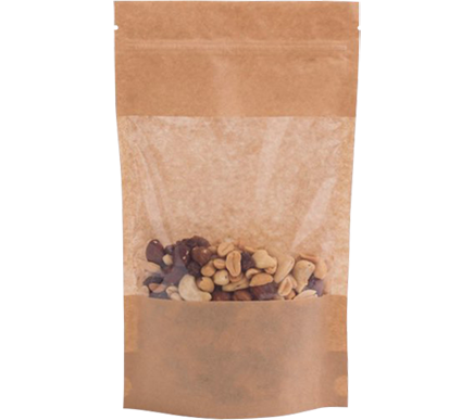 Uzaviratelný ZIP sáček Doypack | papír | s okénkem plus