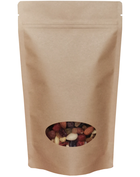 Uzaviratelný ZIP sáček Doypack | papír | s oválným okénkem