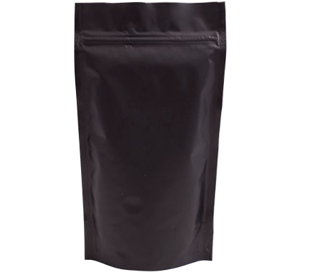 Uzaviratelný ZIP sáček Doypack | matný černý | s AL vrstvou