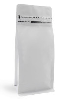 Vrecko s plochým dnom a vreckovým zipsom | matná biela - 250 g