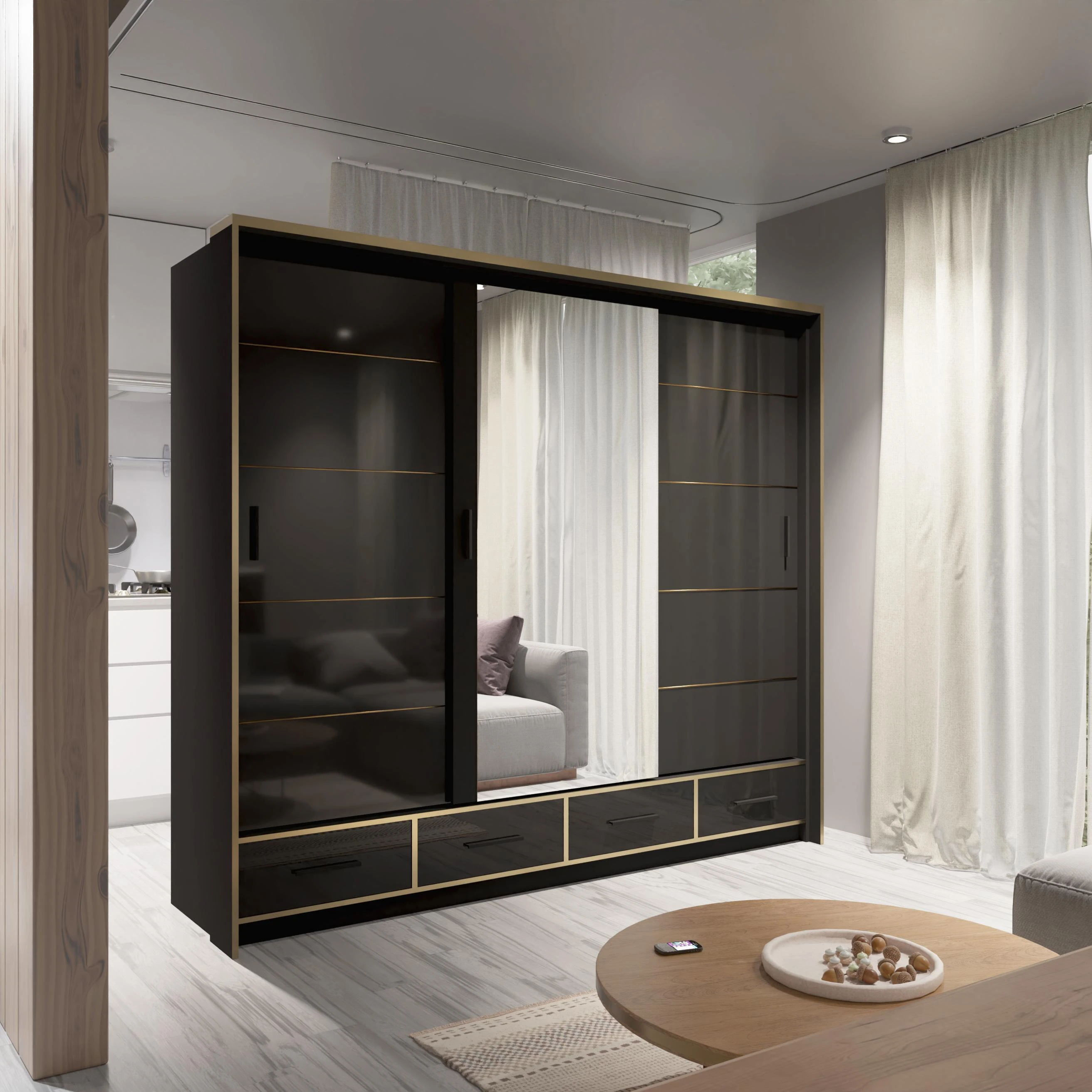 černá/černá lesk