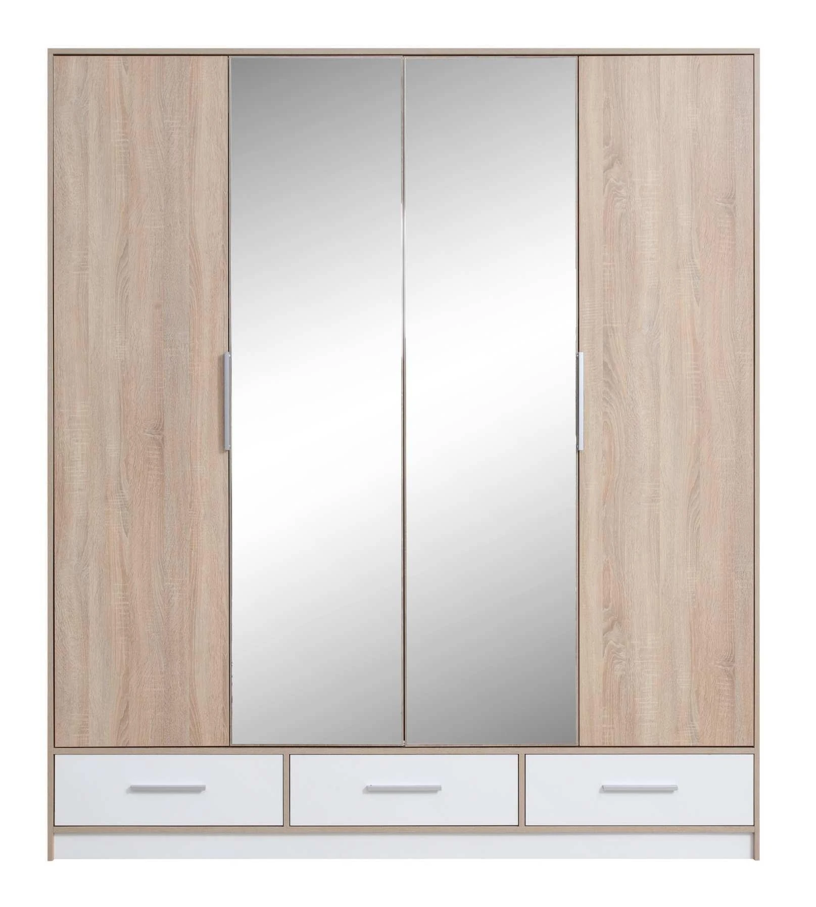 dub sonoma/bílá mat+zrcadlo