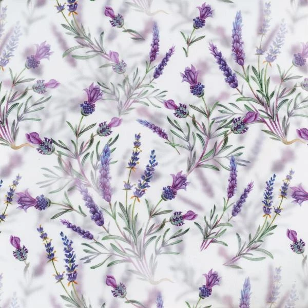 bílá vzor levandule 104/bílé