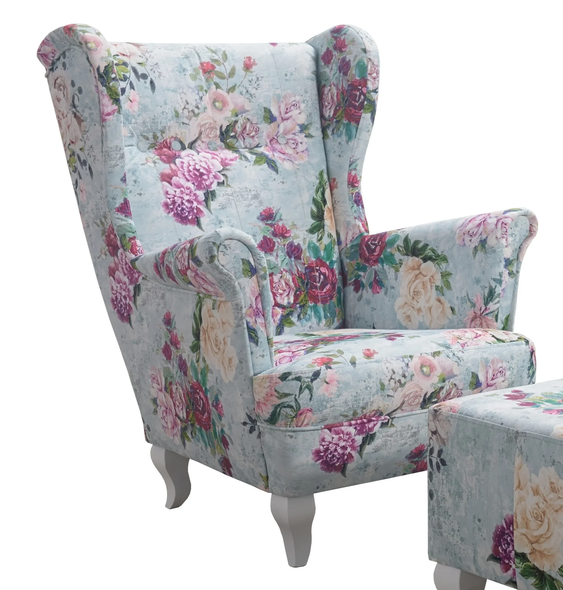 modrá+květy ( růže 3995/102+bílé)