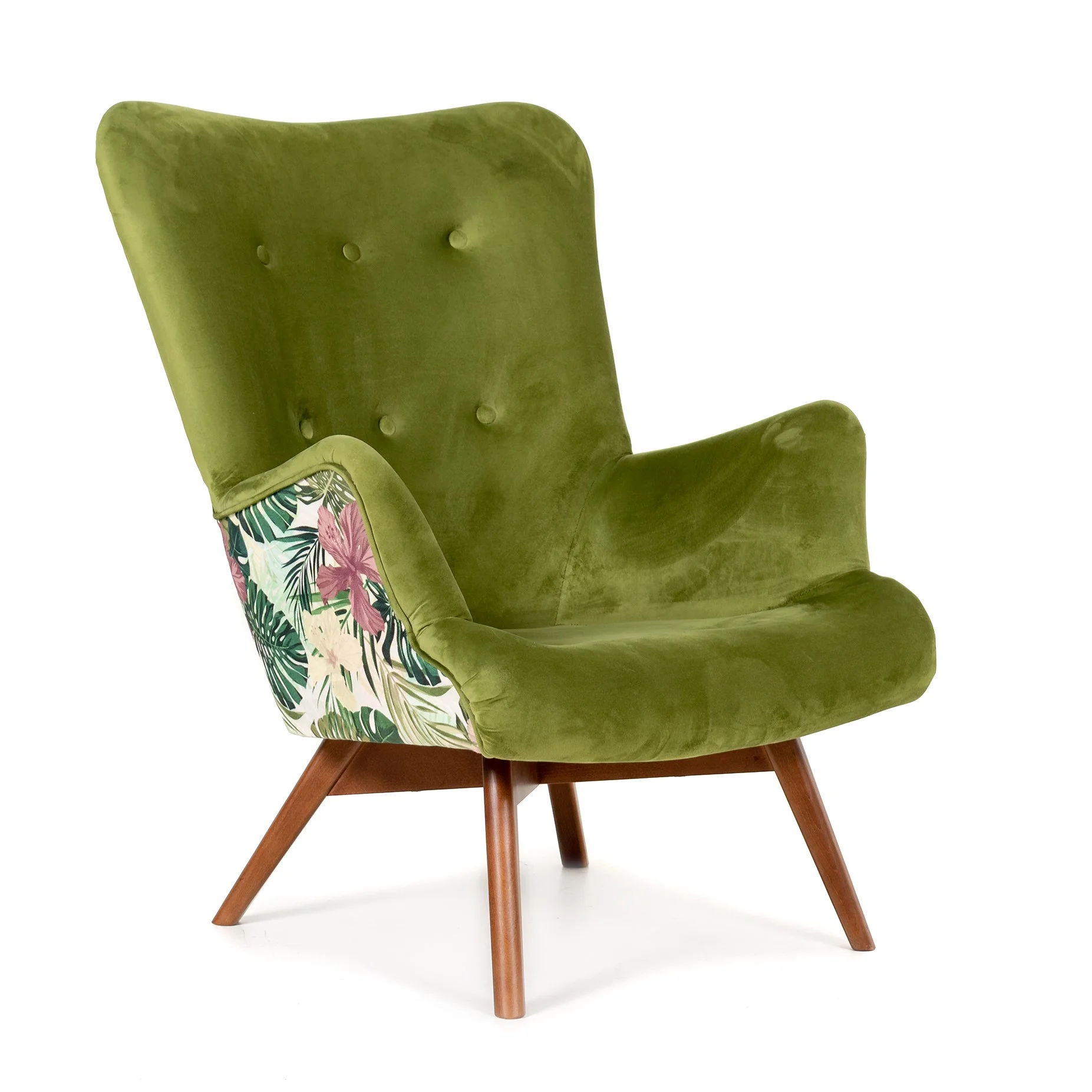 zelená Kronos 16 + vzor Tropic 01 / orech