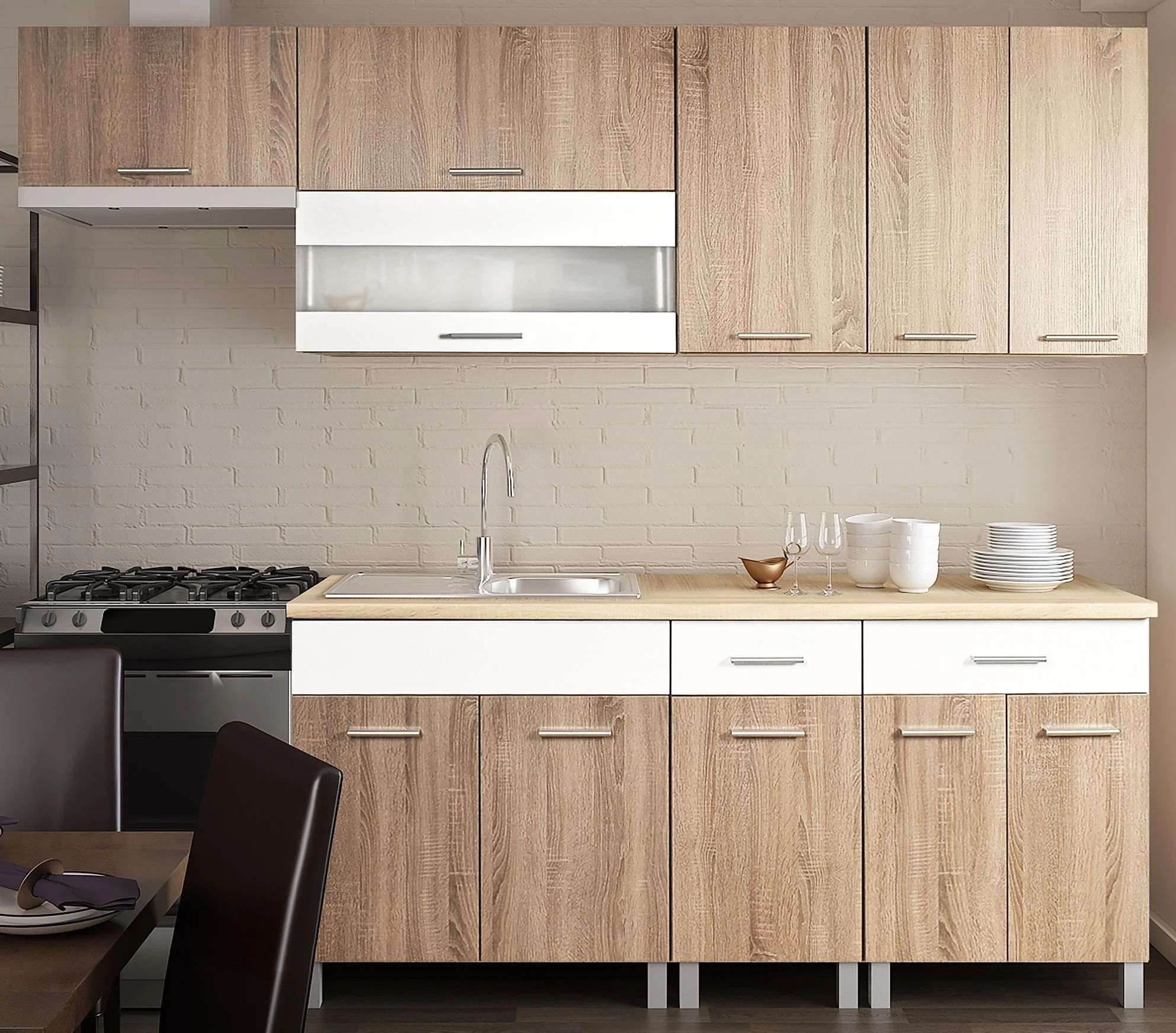 dub sonoma/biela (marmur lux/lena)