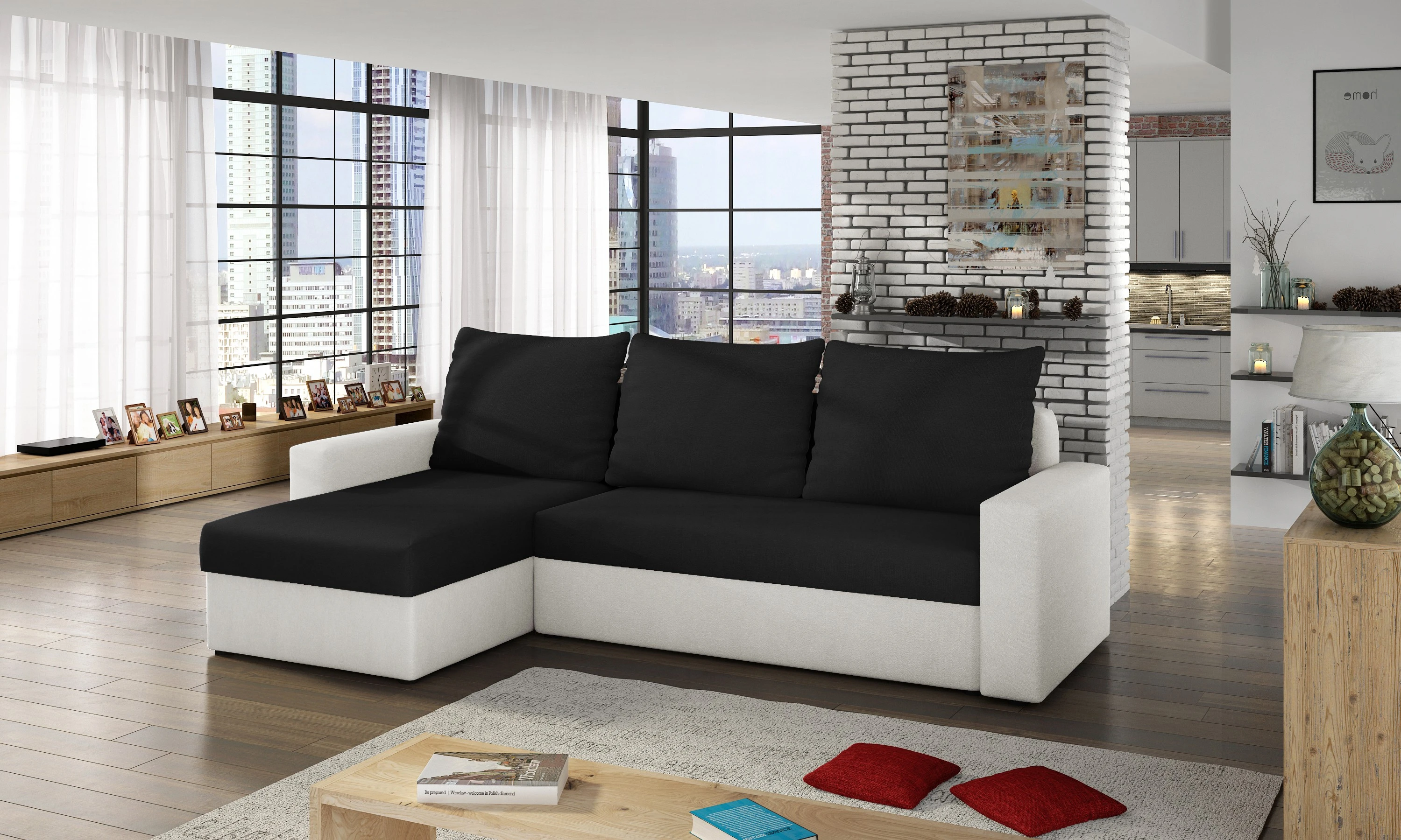 čierna / biela (látka - liv 14)