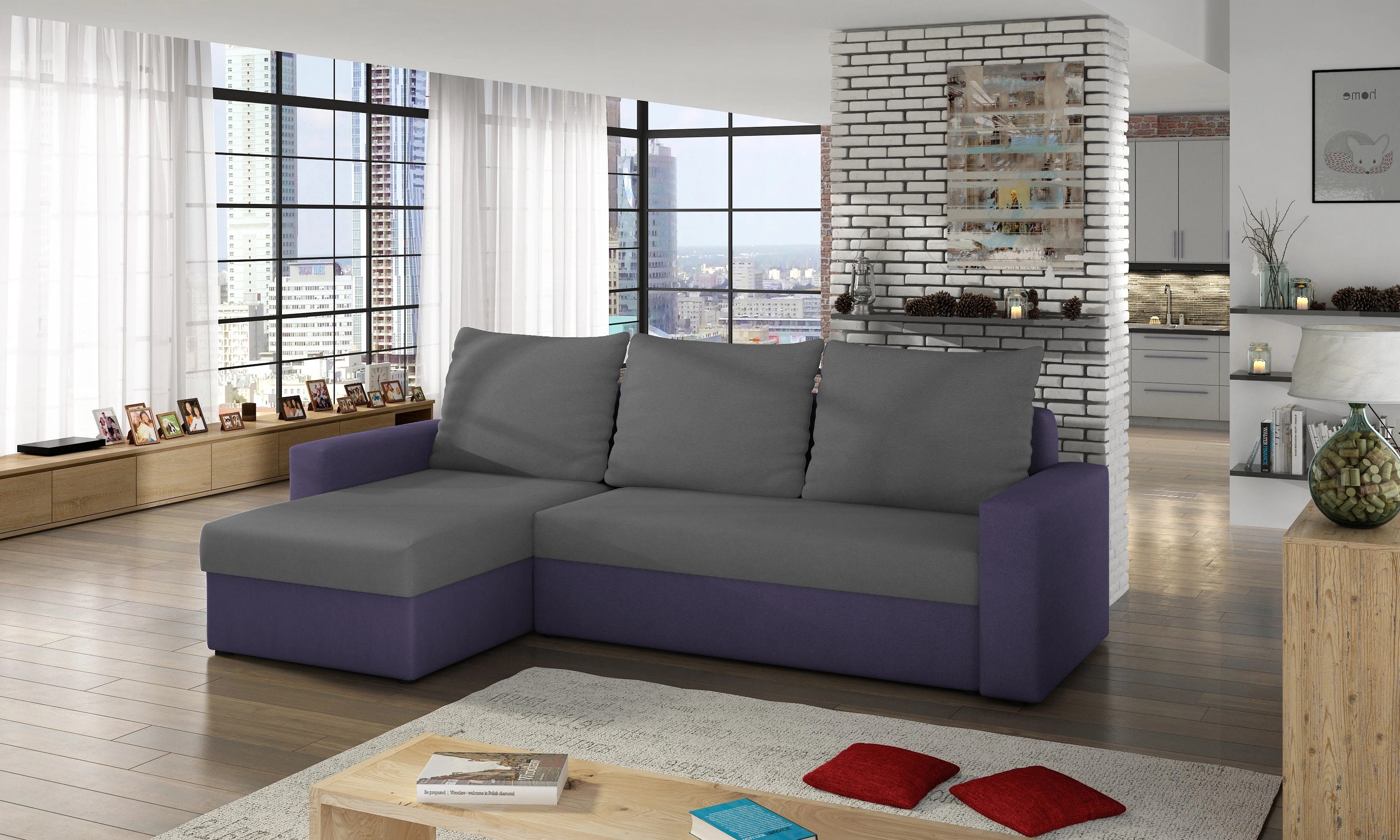 sivá / fialová (látka - liv 05)