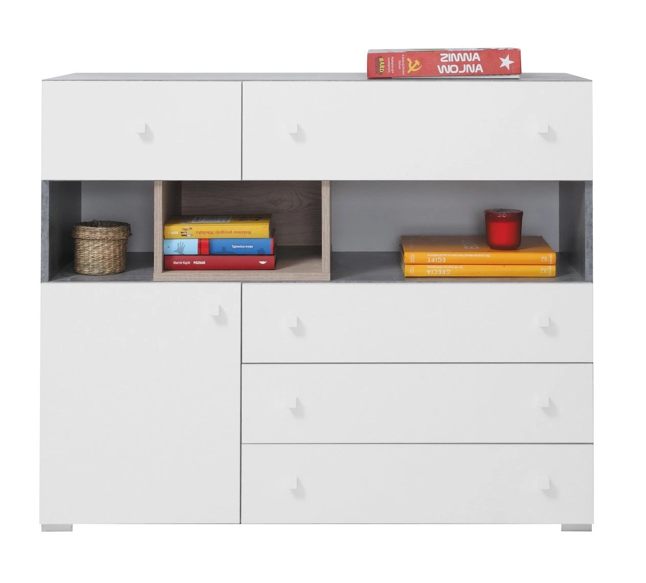 bílá mat/beton/dub