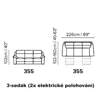 355 (3-sed. 2x el. polohování)