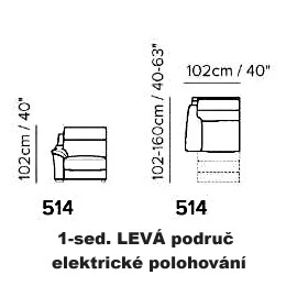 514 (Levá područ, 1-sed. s el. polohováním)