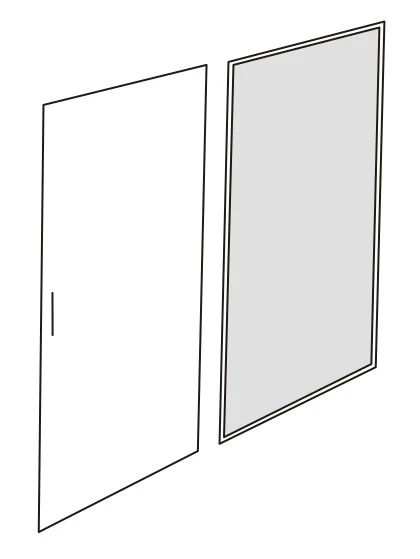 1x lesklé dveře / 1x zrcadlo