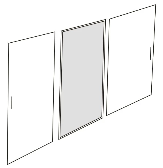 2x lesklé dveře / 1x zrcadlo