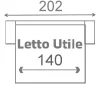 140 cm (3posti letto H17x140cm)