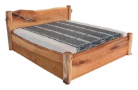 Masivní designová postel ADIANNA s úložným prostorem z jilmového dřeva