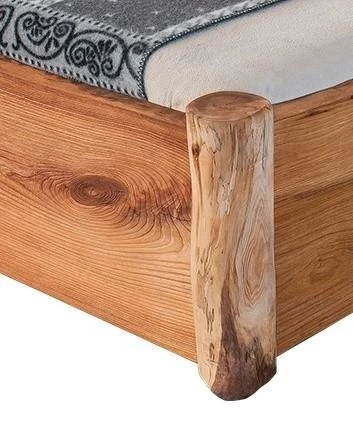 Masívna designová posteľ ADANA s úložným priestorom z brestového dreva