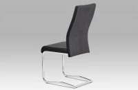 Jídelní židle šedá látka + černá koženka / chrom