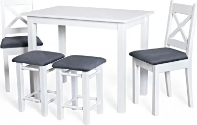 Jídelní komplet VITO 1+2+2 bílý