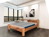 Masivní designová postel DANTINA s úložným prostorem z jilmového dřeva