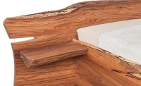Masívna designová posteľ ELBIANA s úložným priestorom z brestového dreva