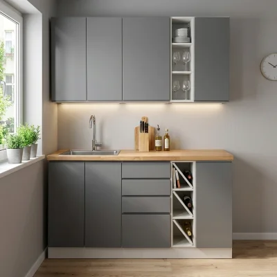 Kuchyňská linka Aspen šedá - 150 cm