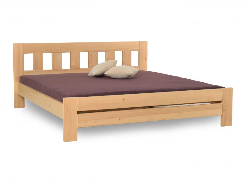 Dřevěná vyvýšená manželská postel KUBA - smrk