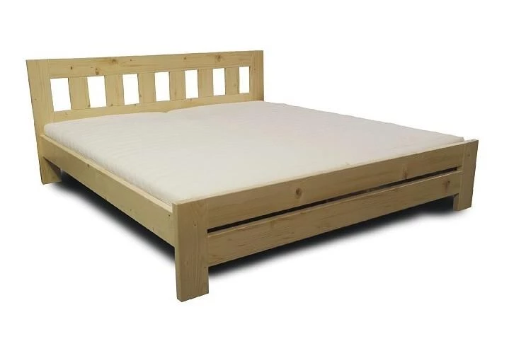 Dřevěná vyvýšená manželská postel KUBA - buk
