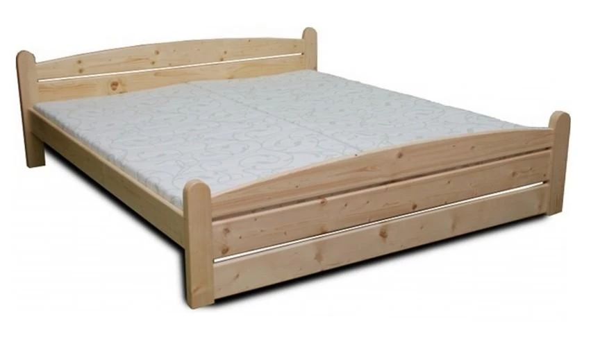 Dřevěná vyvýšená manželská postel KAREL - smrk