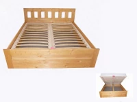 Manželská dřevěná postel s úložným prostorem KUBA SENIOR SMRK