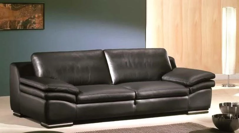 Kožená sedací pohovka DIABLO - černá