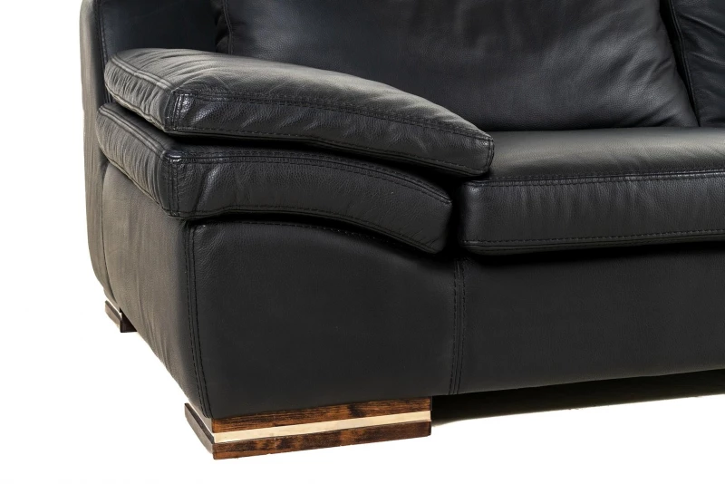 Kožená sedacia pohovka DIABLO - čierna