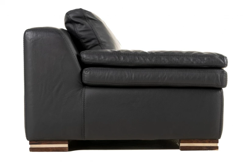 Kožená sedací pohovka DIABLO - černá