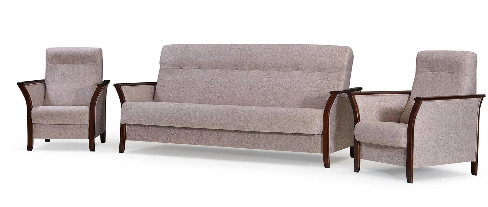 Sedacia súprava Roko 3+1+1, béžová / orech (new cappucino)