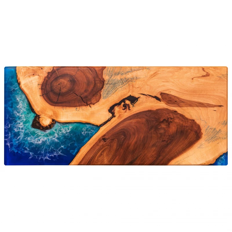Drevený servírovací podnos s epoxidovou živicou 50x22 cm - hruška, morské pobrežie