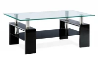 Konferenční stolek černý lesk / čiré sklo