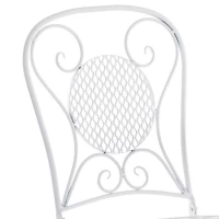 Zahradní set, stůl + 2 židle, kov, bílý lak