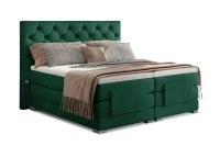 Kontinentální postel CARLINO boxspring s elektrickým polohováním 200x180, zelená (kronos 19)