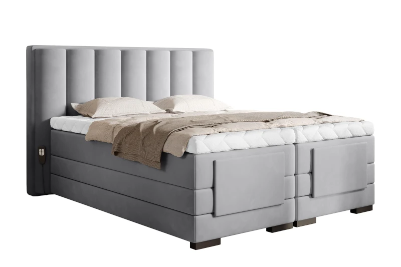 Kontinentální postel VENETA boxspring  s elektrickým polohováním 200X180, šedá (Sola 04)