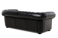 Kožená pohovka CHESTERFIELD - 3P, čierna (Rimini 2044)