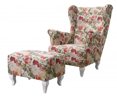 Kreslo ušiak Royal s taburetem