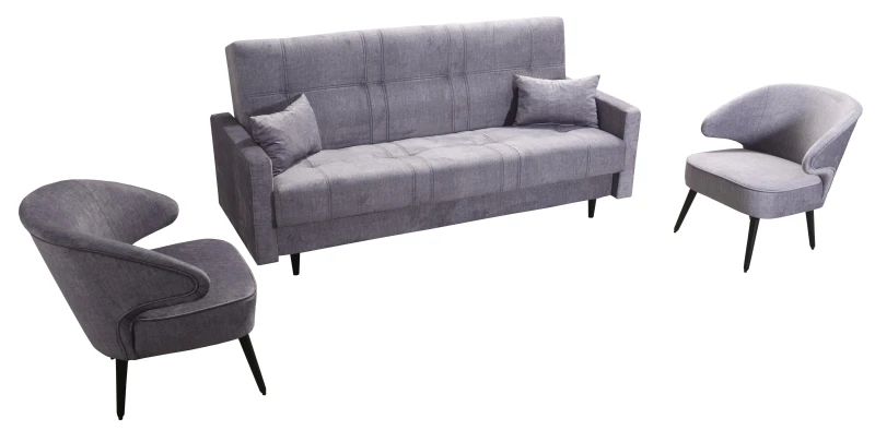 Sedací souprava Dragon 3+1+1, šedá (Vogue 14/černé)