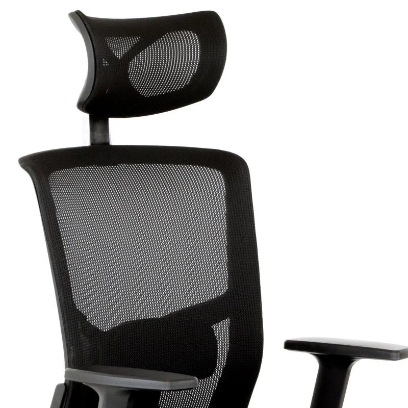 Kancelárska stolička s podhlavníkom čierna