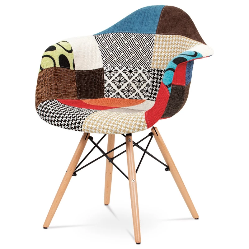Jídelní židle, patchwork / masiv buk