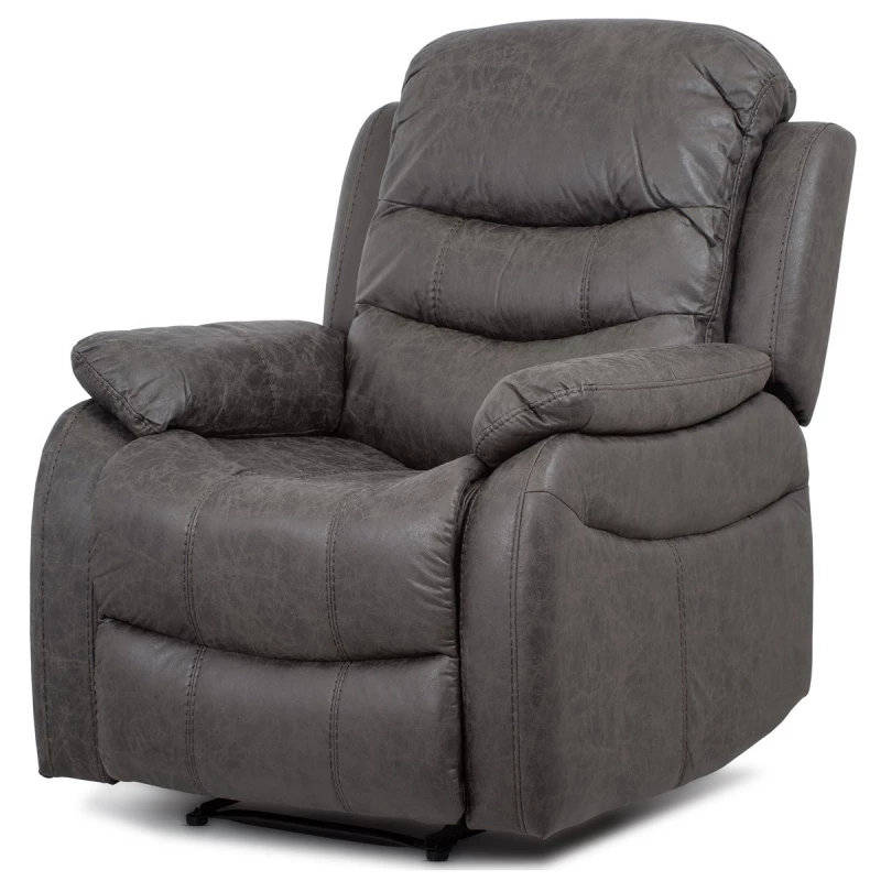 TV a relaxační křeslo, manuální polohování, potah šedá látka v dekoru vintage ků