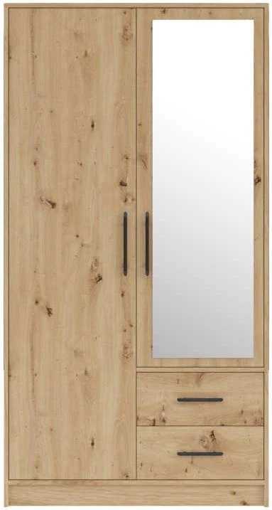 Šatní skříň Smart 100 cm, artisan/zrcadlo