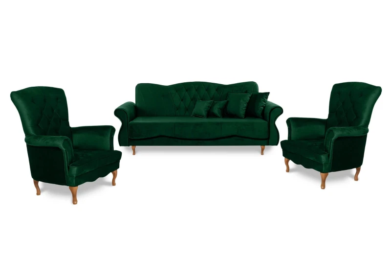 Sedacia súprava Panama 3+1+1, zelená (Monolith 37)