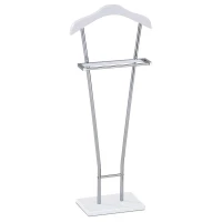 Němý sluha, výška 110 cm, kov a masiv , bílý lak a chrom, nosnost 6 kg