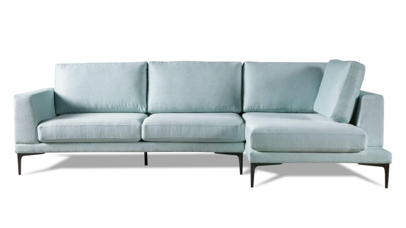 Rohová sedacia súprava Kelly, pravá, bledomodrá (Kronos 31)