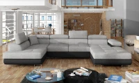 Sedací souprava Roberto, levá, šedá/černá (sawana21/soft11)